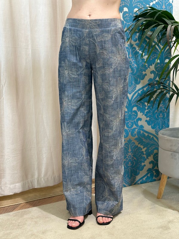 LES JOLIES NANAS Pantalone ricamato