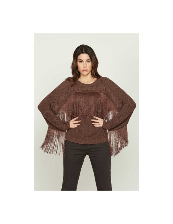 RELISH Maglia roberta con trecce frange