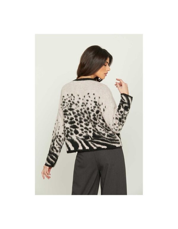 RELISH Maglia monte m/l spalla scesa maculato
