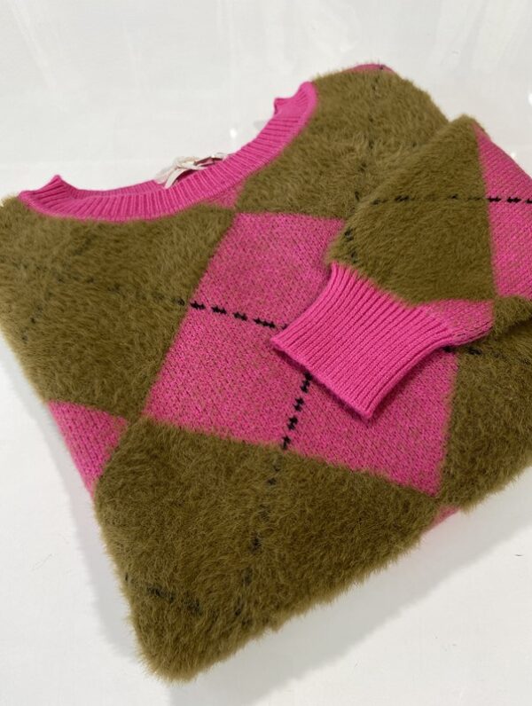 WHITE WISE Girocollo lavorazione rombi