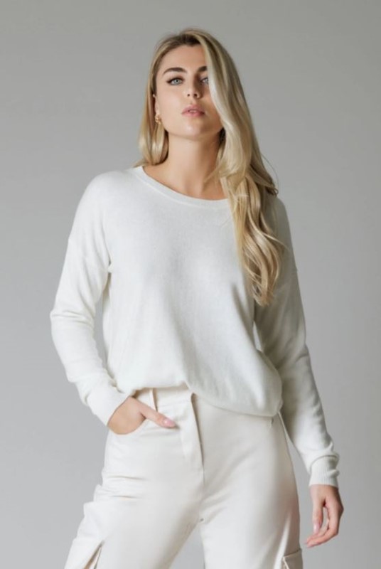 WHITE WISE Girocollo in cashmere