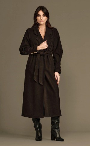 WHITE WISE Cappotto con maniche a sbuffo e bottoni oro