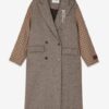 OTTOD'AME Cappotto in misto lana con manica a contrasto