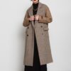 OTTOD'AME Cappotto in misto lana con manica a contrasto