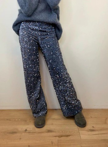 SPAZIO SAND Pantaloni velluto e paillettes