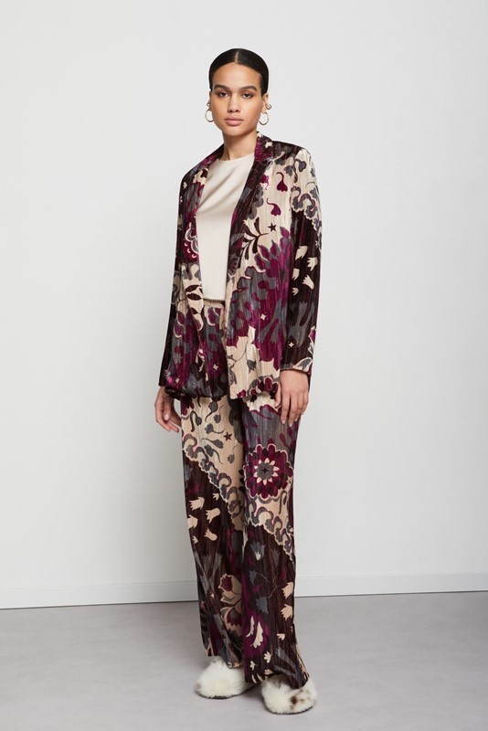 OTTOD'AME Blazer velluto fantasia