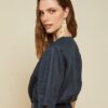 OTTOD'AME Camicia in lino con coulisse