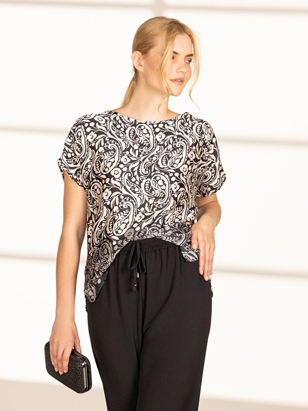 LIZALÙ Blusa over mezza manica