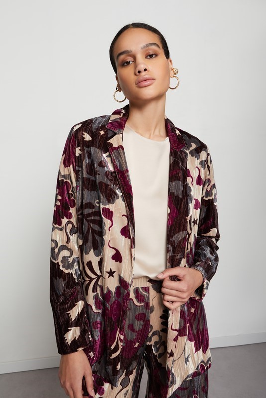 OTTOD'AME Blazer velluto fantasia