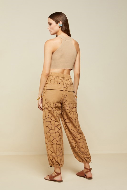 OTTOD'AME Pantalone cargo in sangallo