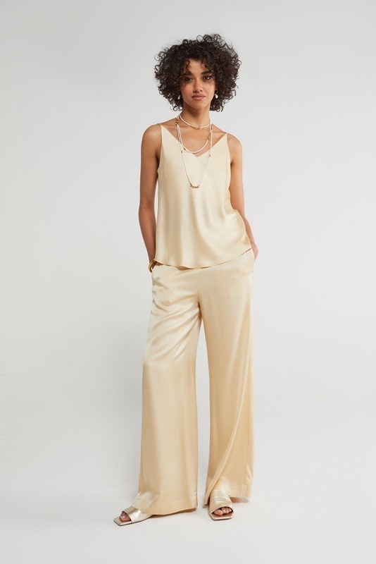 OTTOD'AME Top fluido in pura viscosa con spalline sottili