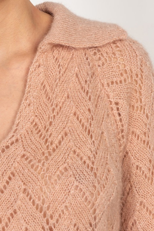 SISTE'S Maglia traforata collo a polo