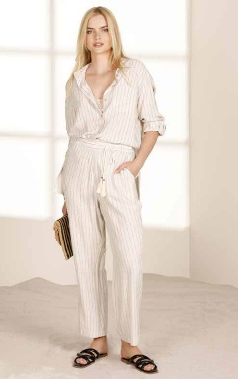 LIZALÙ Pantalone con elastico dietro gamba dritta