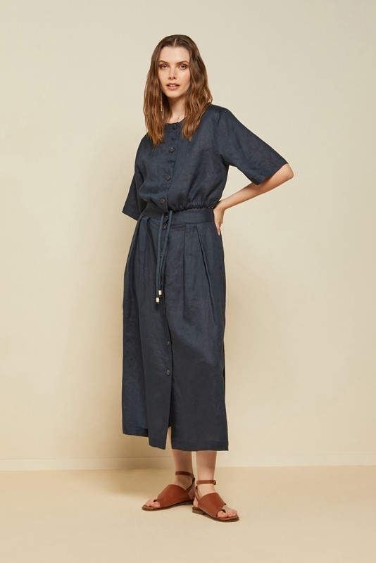 OTTOD'AME Camicia in lino con coulisse