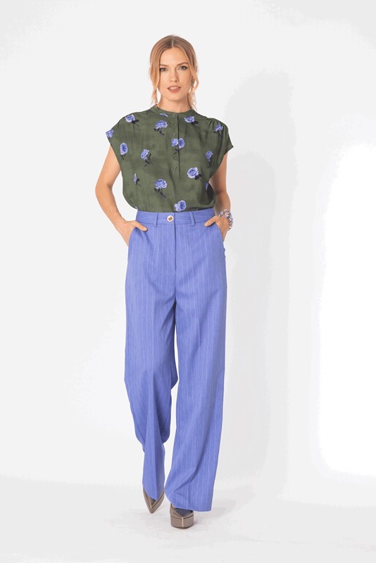 SISTE'S Pantalone ampio gessato