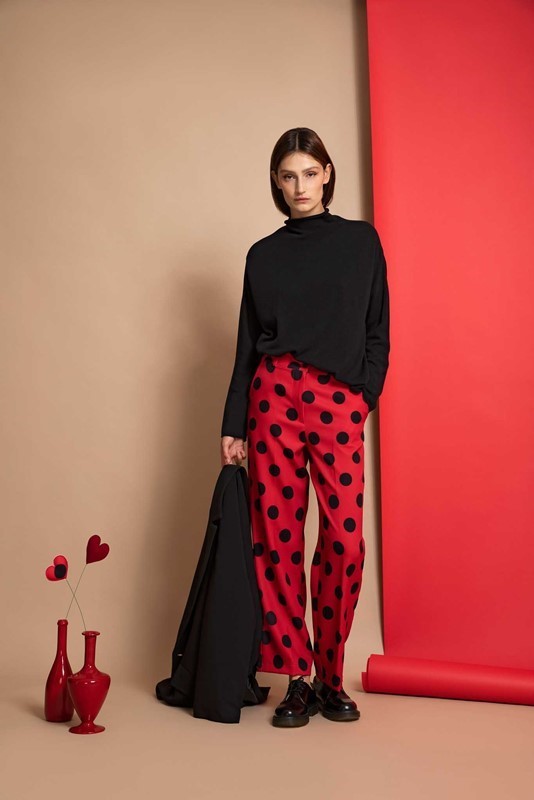 PEPE ROSA Pantalone fanny pois