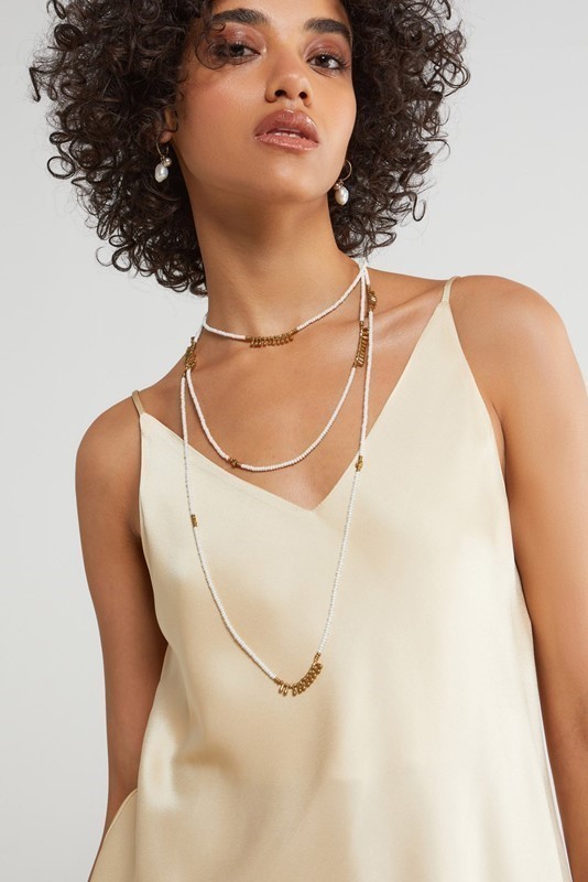 OTTOD'AME Top fluido in pura viscosa con spalline sottili