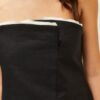 SOUVENIR Top lino con orli a contrasto