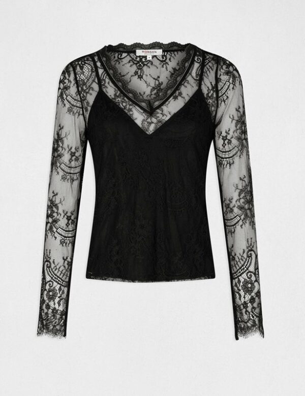 MORGAN Top in pizzo