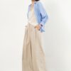 B.YU Pantalone a palazzo in lino