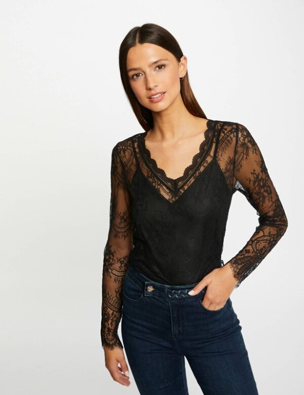 MORGAN Top in pizzo