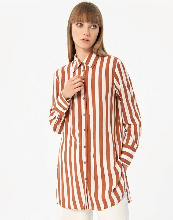 SURKANA Camicia lunga spacchi laterali