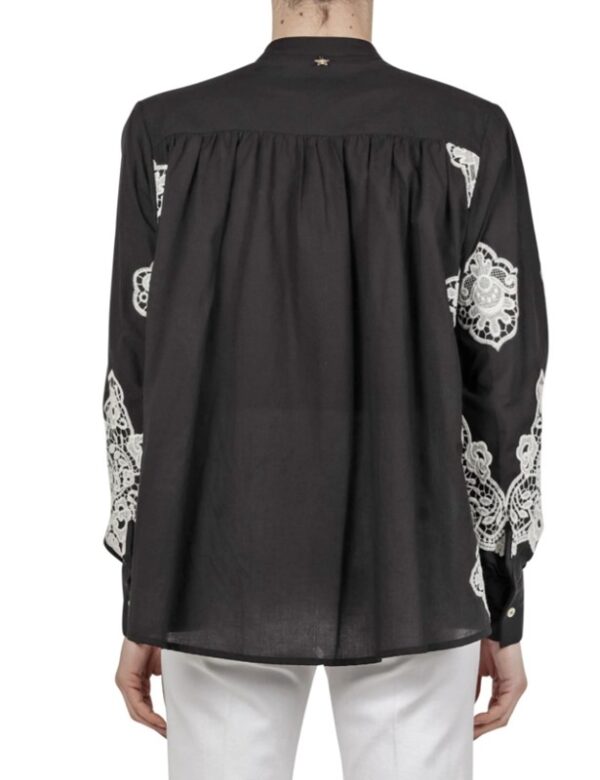 SOUVENIR Camicia ricamo bicolore