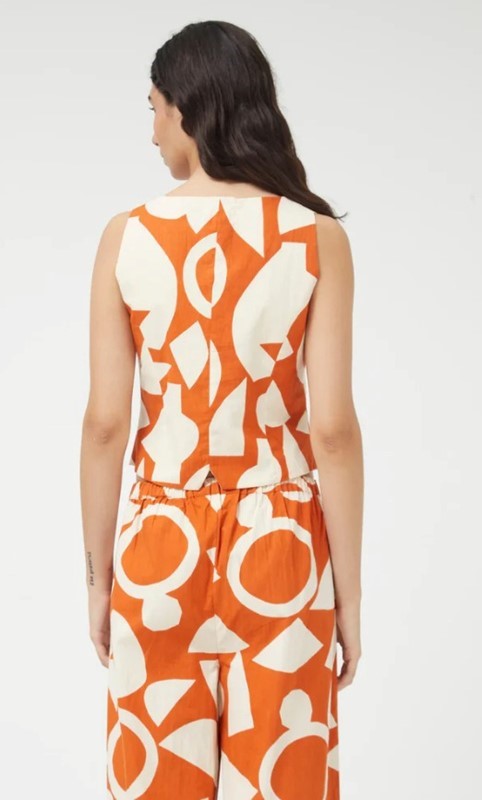 COMPAGNIA FANTASTICA Gilet corto con stampa geometrica
