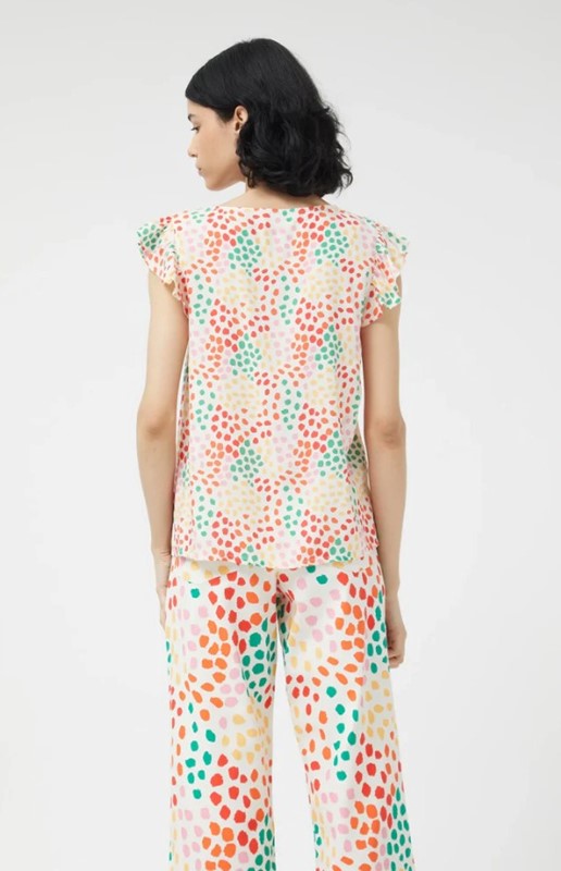 COMPAGNIA FANTASTICA Blusa v con volant sulla spalla