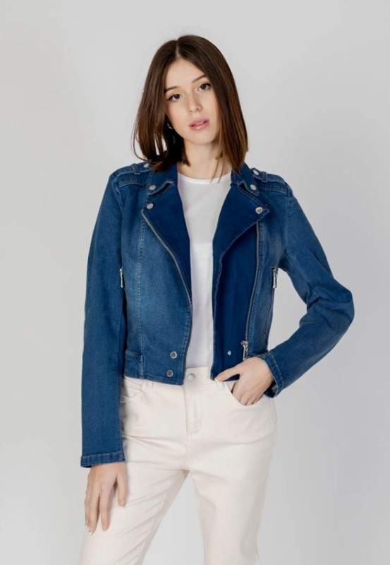 MORGAN Giubbino jeans modello zip laterale elasticizzato