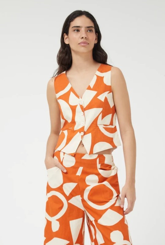 COMPAGNIA FANTASTICA Gilet corto con stampa geometrica