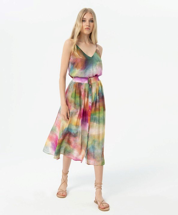 SURKANA Gonna ampia con bottoni