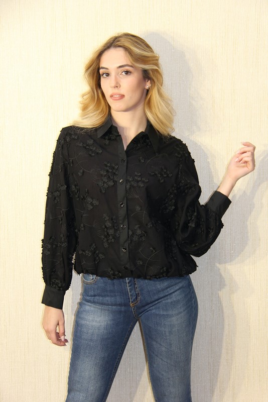 SISTE'S Camicia iin pizzo m.palloncino