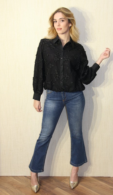 SISTE'S Camicia iin pizzo m.palloncino