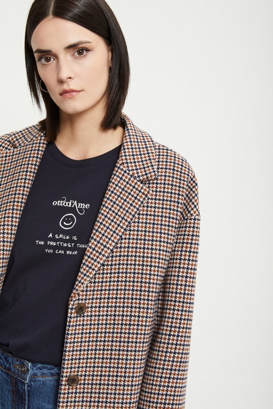 OTTOD'AME Cappotto check in misto lana