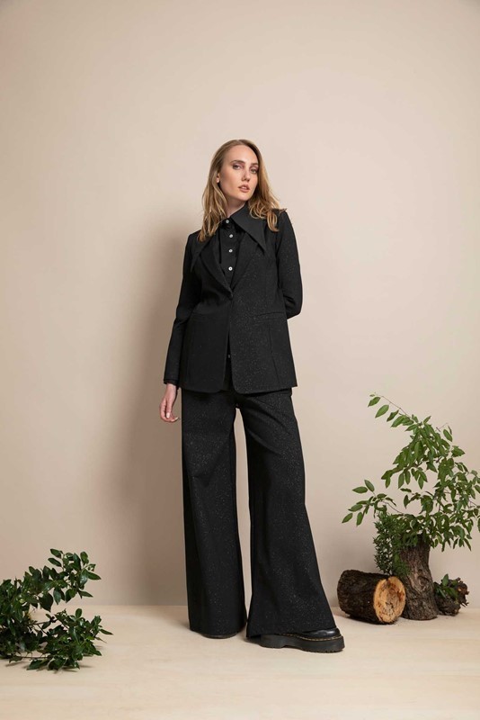 PEPE ROSA Blazer monopetto glitter