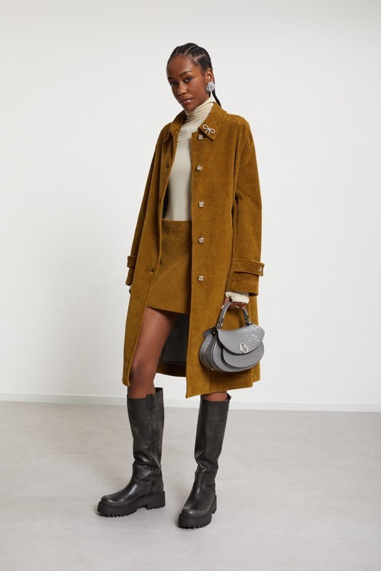 OTTOD'AME Cappotto in velluto a coste