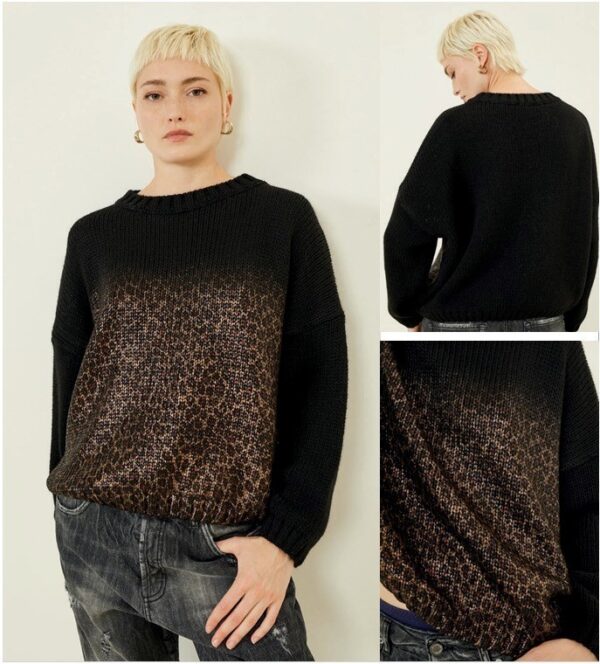 SOUVENIR Maglione con dettaglio spalmato maculato