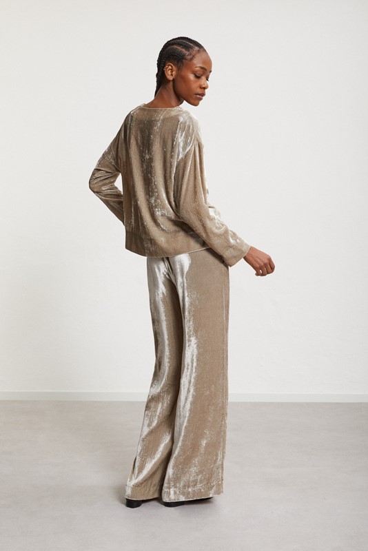 OTTOD'AME Pantalone palazzo in velluto