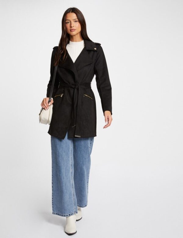MORGAN Cappotto effetto scamosciato con cintura