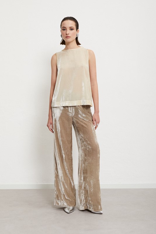 OTTOD'AME Pantalone palazzo in velluto