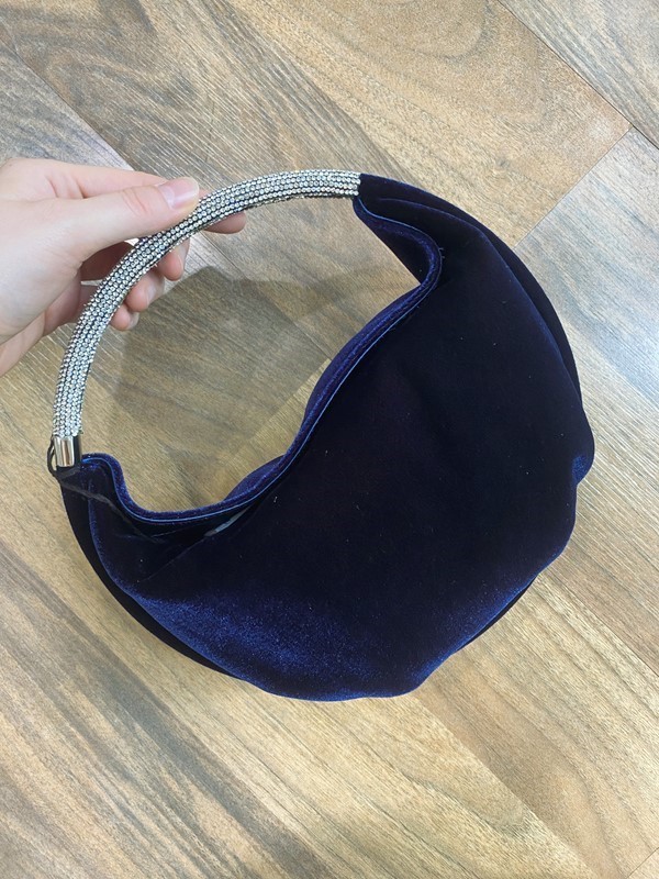 TWENTY FOURHAITCH Mini bag in velluto con manico strass