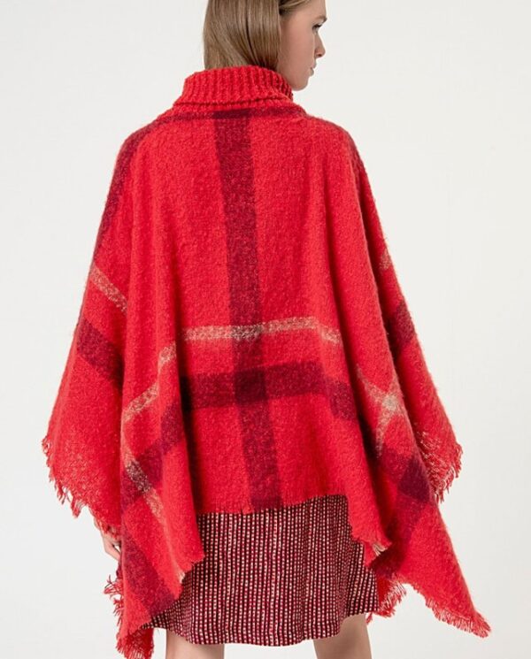 SURKANA Poncho a collo alto a quadri