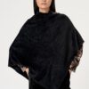 SURKANA Poncho a maglia liscia con pelliccia