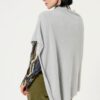 SURKANA Poncho a maglia liscia con pelliccia