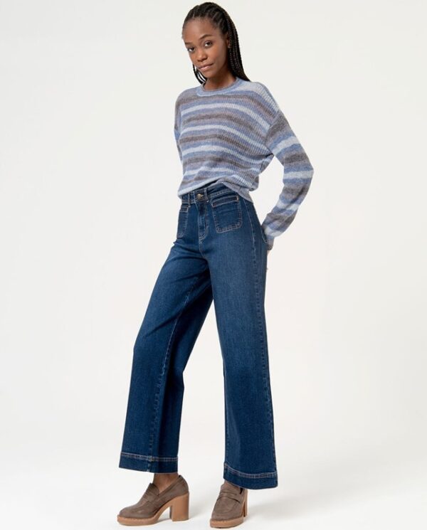 SURKANA Jeans svasati con tasche anteriori fantasia