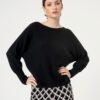 SURKANA Maglia con scollo a barca e maniche a pipistrello
