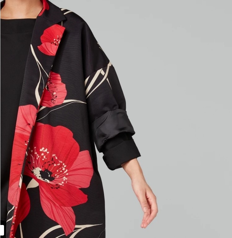 LES JOLIES NANAS Giacca kimono con papaveri