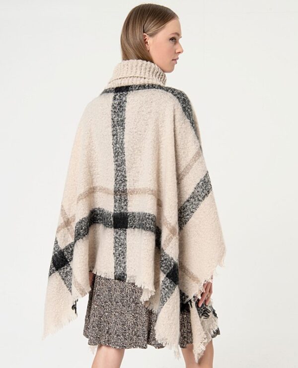 SURKANA Poncho a collo alto a quadri