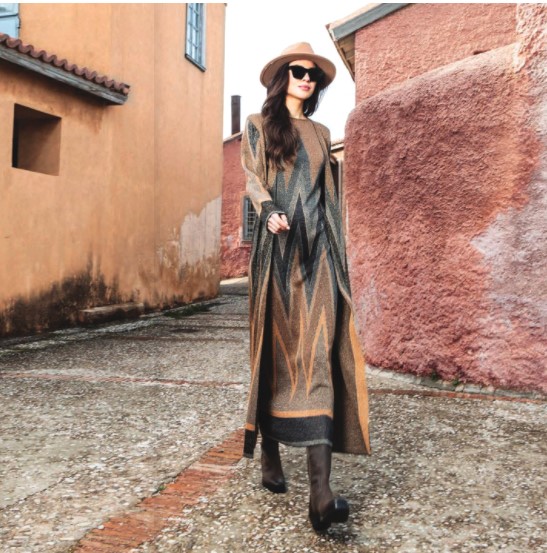 AGGÉL Abito midi con lurex